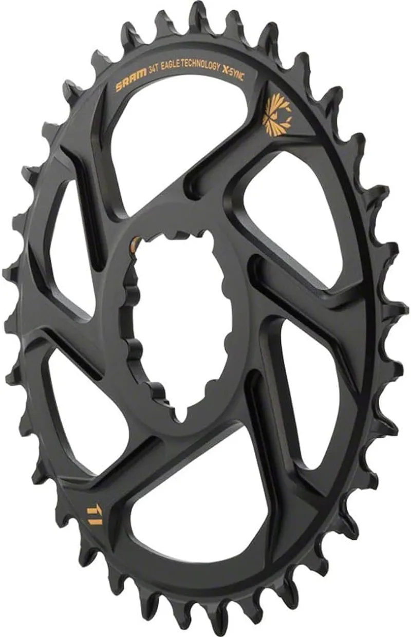 Sram Chain Ring X-Sync 2 34t Direct Mount 3mm Offset Boost Eagle: Gold logo